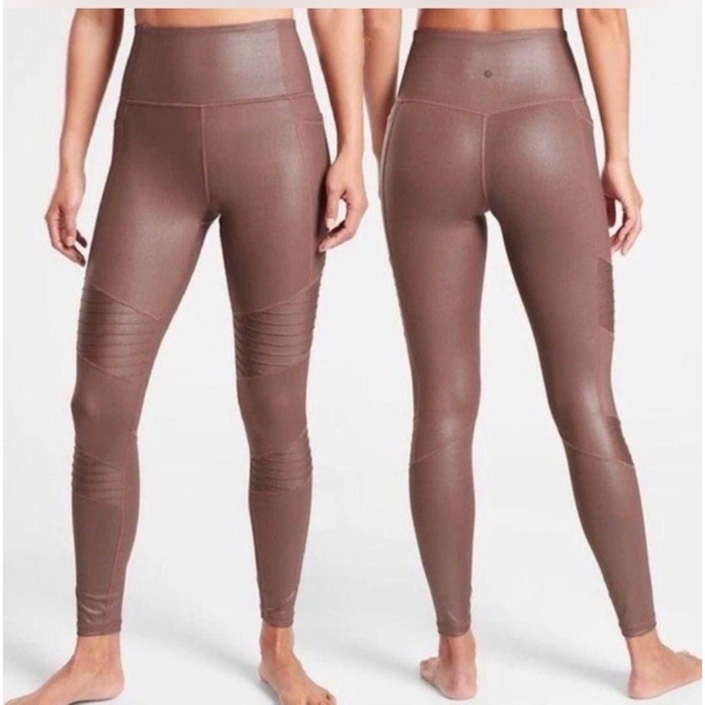 Athleta Womens Inclination Moto Leggings Size Medium Dusty Rose